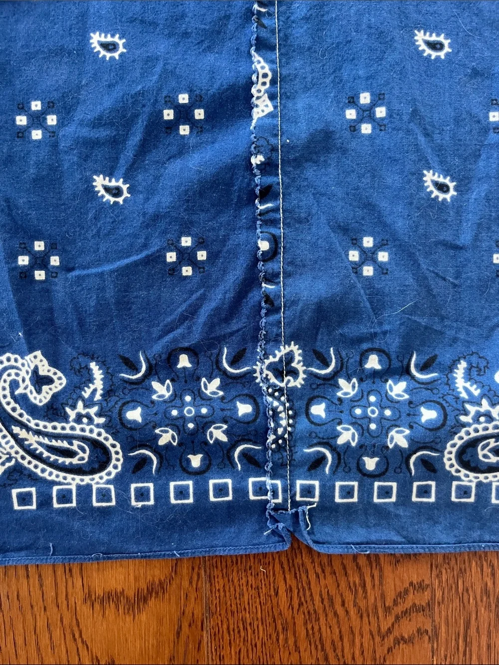 Blue Paisley Cotton Bandana Table Linen - Unbranded